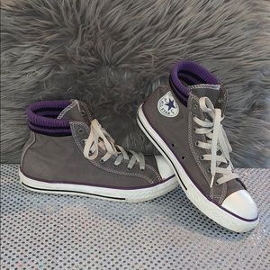 converse Little Girls Gray/purple size 3